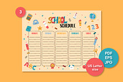 School Schedule Printable Templates, a Stationery Template by AnnaViolet_store (Thumbnail 4 of 4)