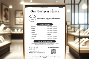 Store Opening Hours Sign Canva