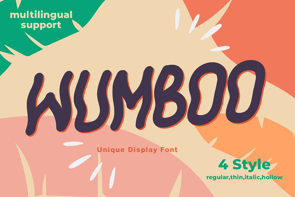 Wumboo Unique Display Font, a Font by Dawnside Graphic (Photo 1 of 11)