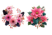 Pink Christmas Clipart PNG, an Illustration by SinaCreation (Thumbnail 4 of 7)