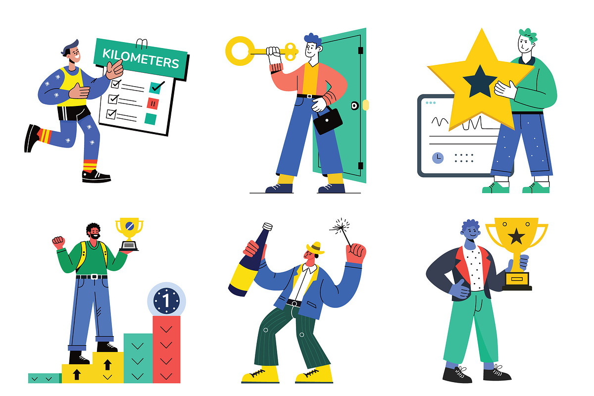 Success and Winnings Illustrations, a Person Illustration by Vector Portal (Photo 4 of 8)