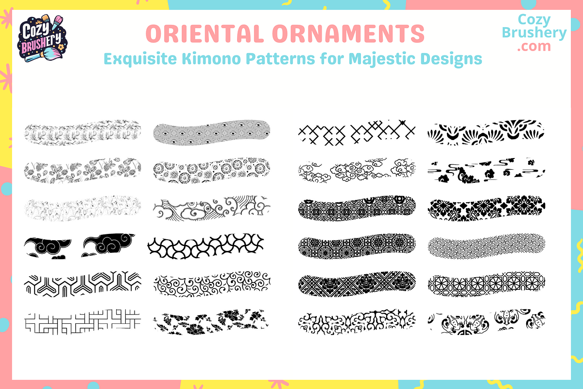 Procreate Japanese Kimono Brushes, a Brush Add-On by Cozy Brushery (Photo 3 of 5)