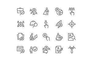 Line Headhunting Icons