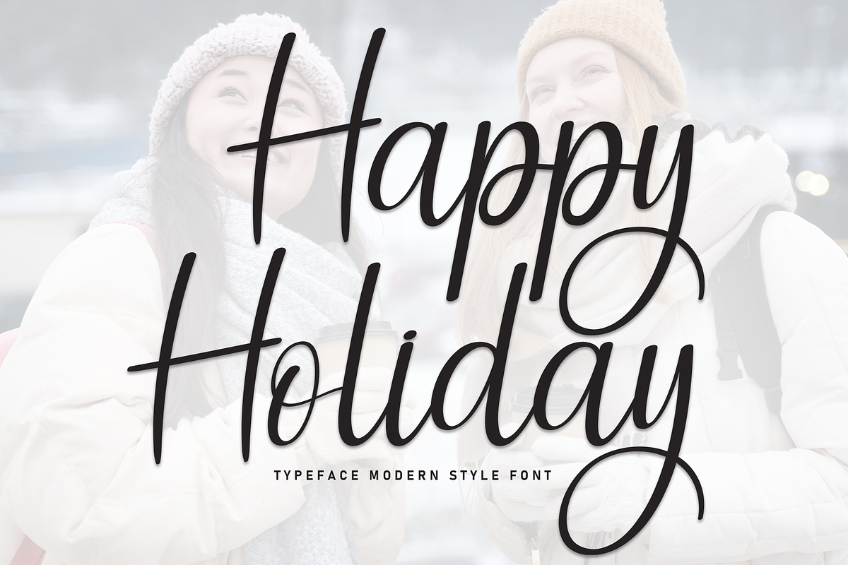 Happy Holiday | Script Font, a Handwritten Font by Scratchones (Photo 1 of 9)