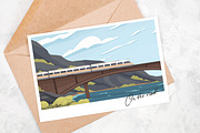 Railway bridge with train landscape, a Transportation Illustration by Good Studio (Thumbnail 3 of 3)