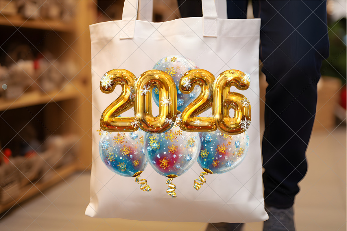 2026 New Year Balloons Clipart, an Illustration by SinaCreation (Photo 4 of 6)