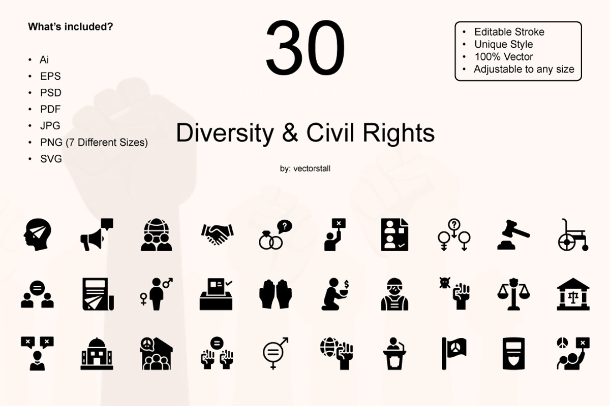 Diversity & Civil Rights, an Icon by Vector Stall | Creative Market