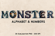 Monster Font Alphabet and Numbers, a Symbol Font by Bubble Pixel (Thumbnail 1 of 8)