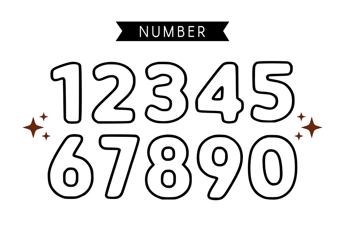 Cute Outline - Outline Font Types, a Font by KiddoGlyphs Studio (Photo 4 of 4)