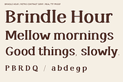 Brindle Hour — Warm Retro Serif, a Serif Font by Colorsfav (Thumbnail 5 of 11)