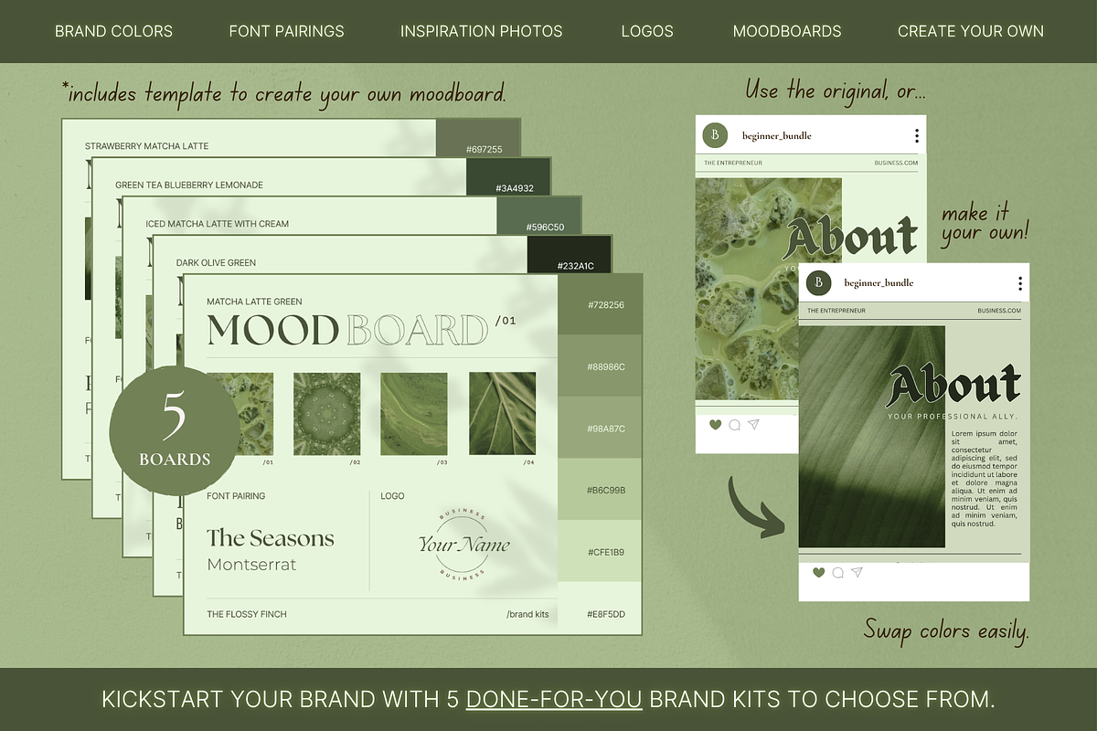Matcha Green Branding Kit preview 7