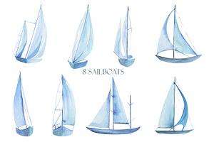 Sailboats Seamless Pattern