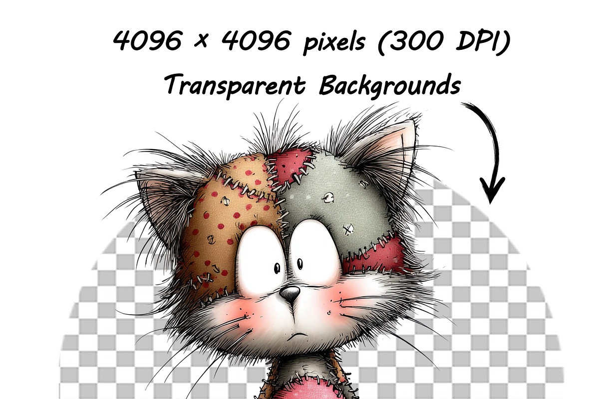 Whimsical Floral Cat Clipart Bundle, an Animal Illustration by one-touch (Photo 8 of 18)