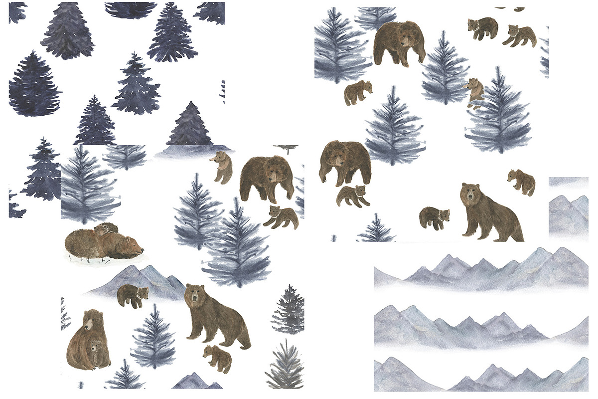 Brown bears - watercolor collection, an Animal Illustration by ramika (Photo 4 of 4)
