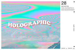 Holographic Glitch Abstract Textures