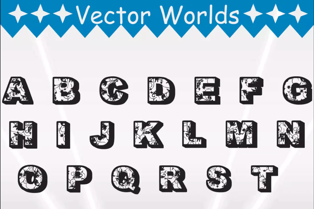Floral Alphabet Svg, Alphabet Svg, an Object Graphic by VectorWorlds (Photo 2 of 3)