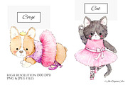 Watercolour Ballet Animals, an Animal Illustration by Jen Digital Art (Thumbnail 2 of 6)