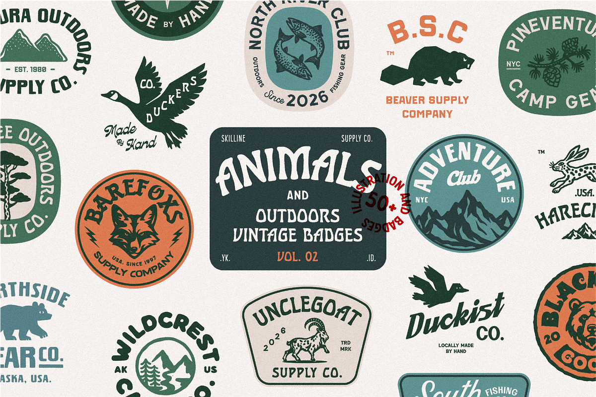 Animal & Outdoor Badges Vol. 2, a Branding & Logo Template by Skilline Supply Co. (Photo 1 of 11)