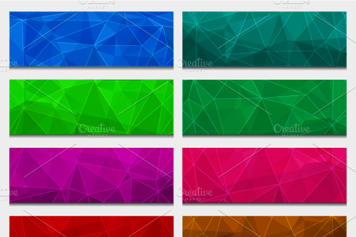 Set of abstract triangle banners preview 2