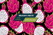 Tropical vector pattern. Dragonfruit, a Pattern Graphic by MalinaShop (Thumbnail 4 of 5)