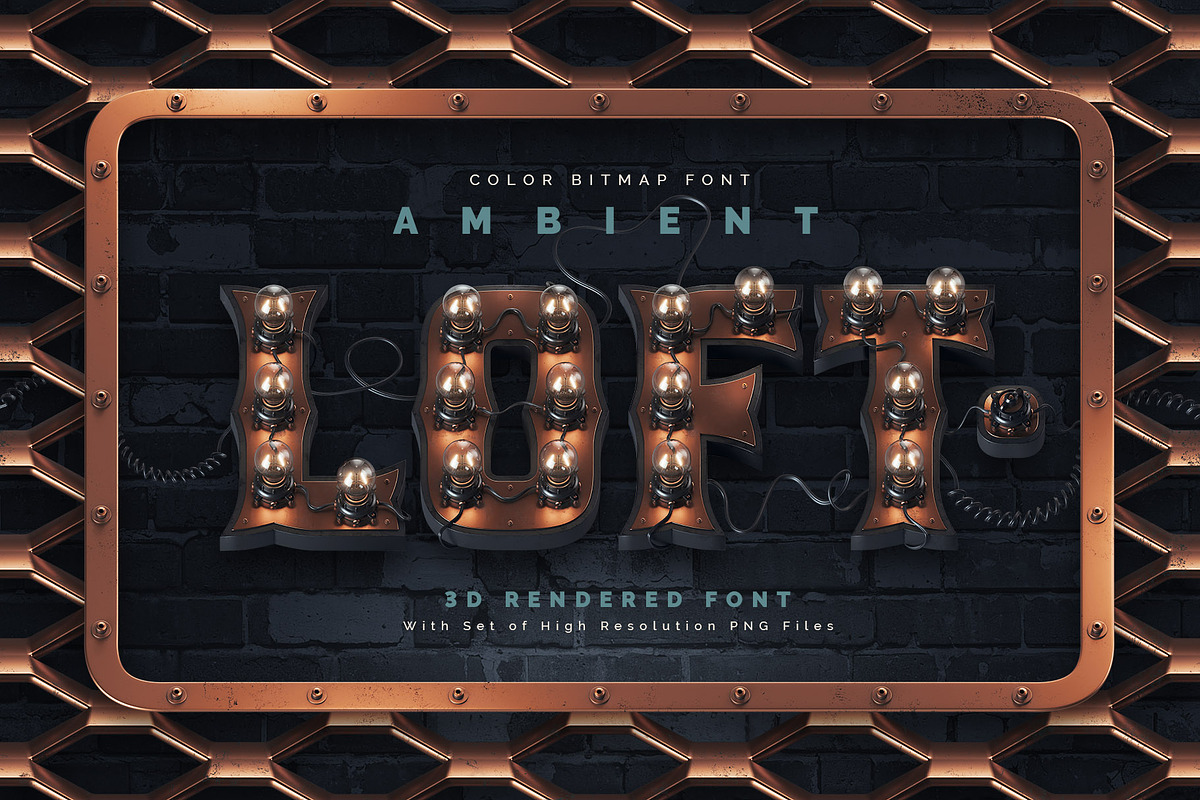 Ambient Loft - Color Bitmap Font, a Serif Font by Gleb Guralnyk (Photo 1 of 6)
