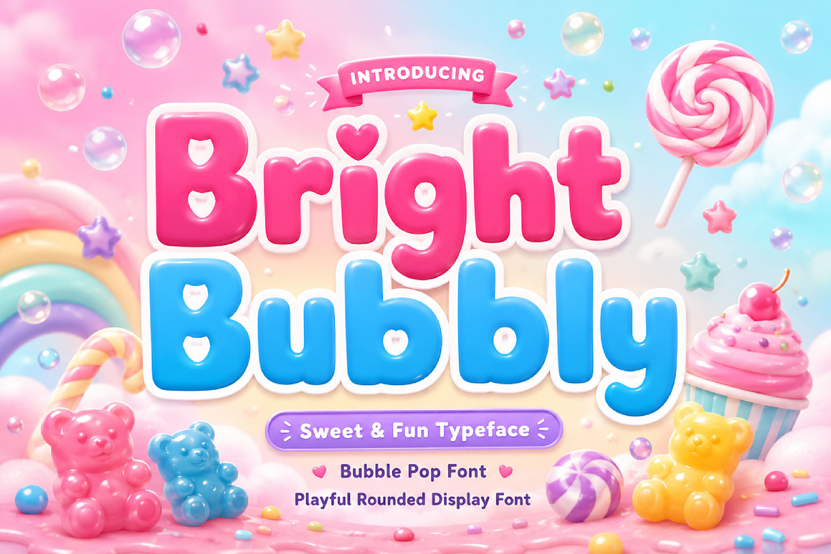 Bright Bubbly, a Slab Serif Font by Wow Magic (Photo 1 of 5)