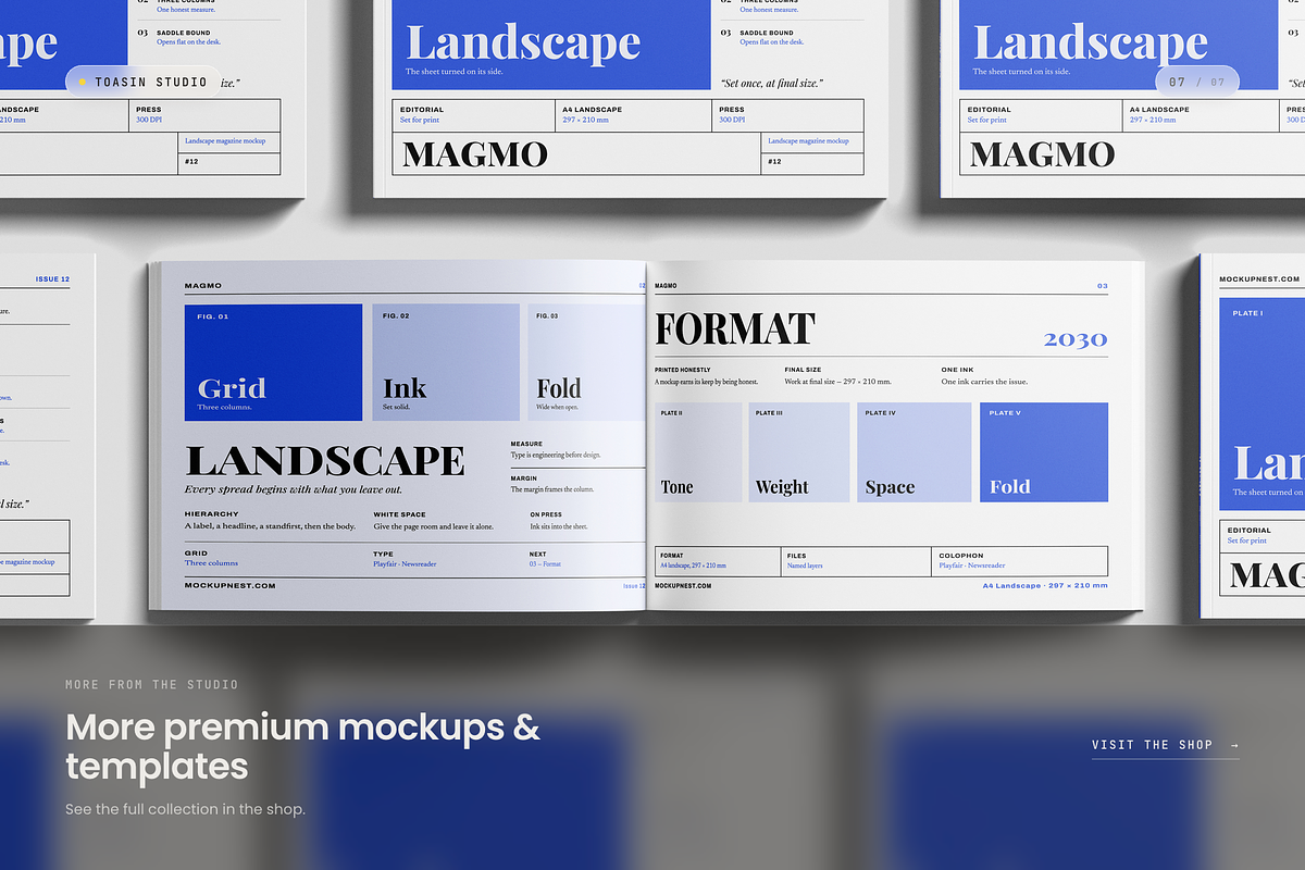 A4 Landscape Magazine Mockup, a Books & Magazine Mockup by Toasin Studio (Photo 7 of 7)