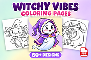 Witchy Vibes Coloring Pages Vol. 2, a Seasonal Illustration by Inkivelle Studio (Thumbnail 1 of 3)