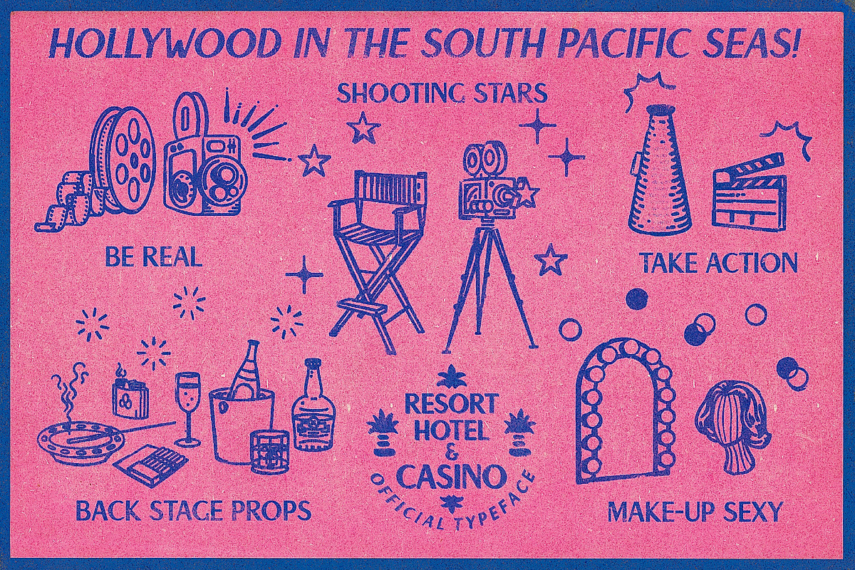 Datepalm | Tropical Stamp Sans, a Sans Serif Font by Artifact Bazaar (Photo 3 of 6)