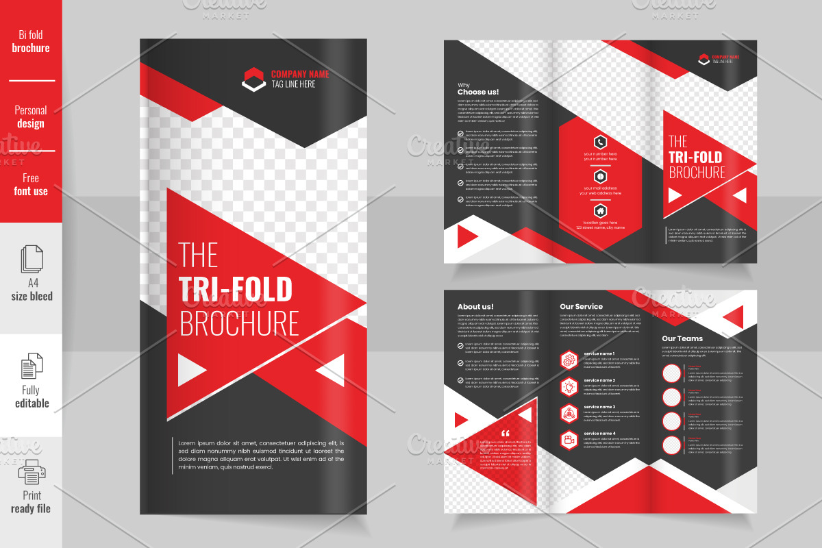 Corporate Business Trifold Brochure, a Print Template by Tanuart