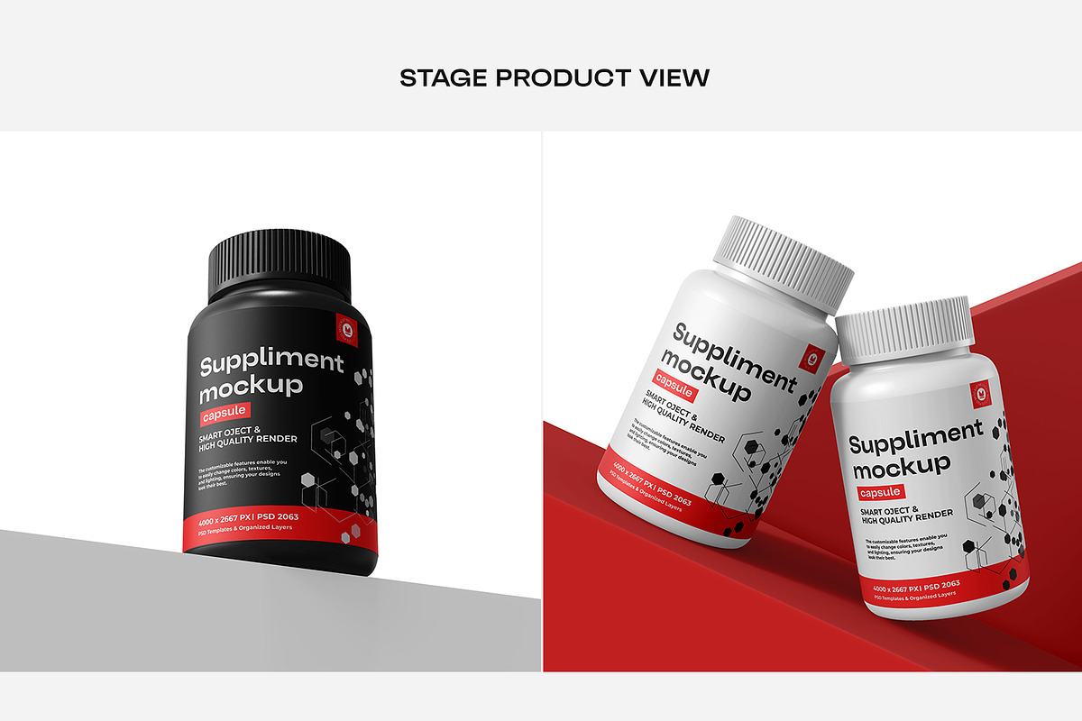 Medical Supplement Bottle Mockup, a Packaging Mockup by Ram Studio LLC (Photo 13 of 15)