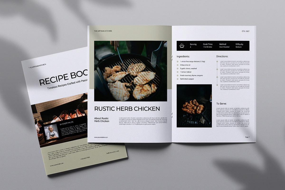 Recipe Cookbook Template, a Magazine Template by Portocraft