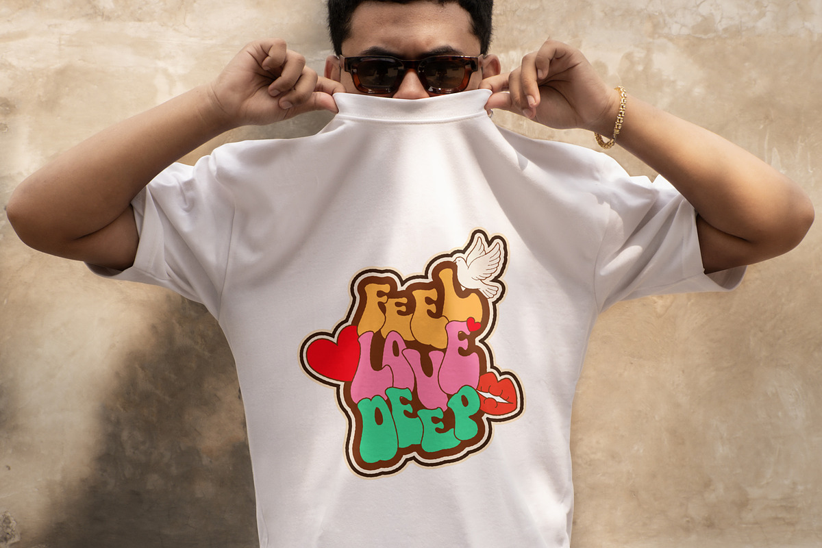 Feel Love Deep Retro T-Shirt Design, an Object Illustration by Ahluva Studio (Photo 4 of 6)