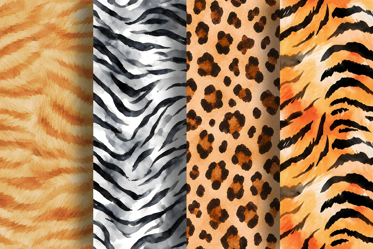 Watercolor Seamless Animal Patterns, a Pattern Graphic by Iryna Denysova (Photo 6 of 10)
