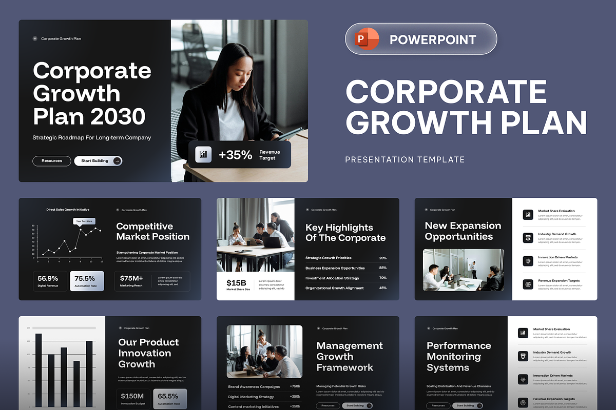 Corporate Growth Plan, a Presentation Template by Sixtemp (Photo 1 of 3)