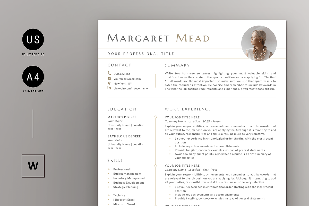 Modern Resume & Cover Letter - Word, a Resume Template by Resume Bureau (Photo 1 of 6)