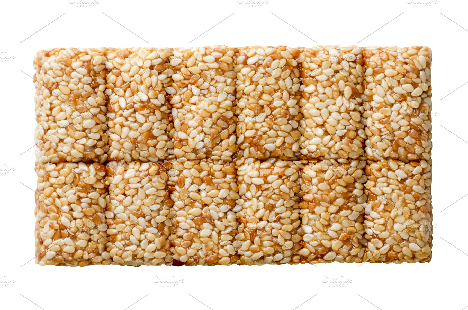 Kozinaki slab with sesame cut out on, a Food & Drink Photo by innakreativ