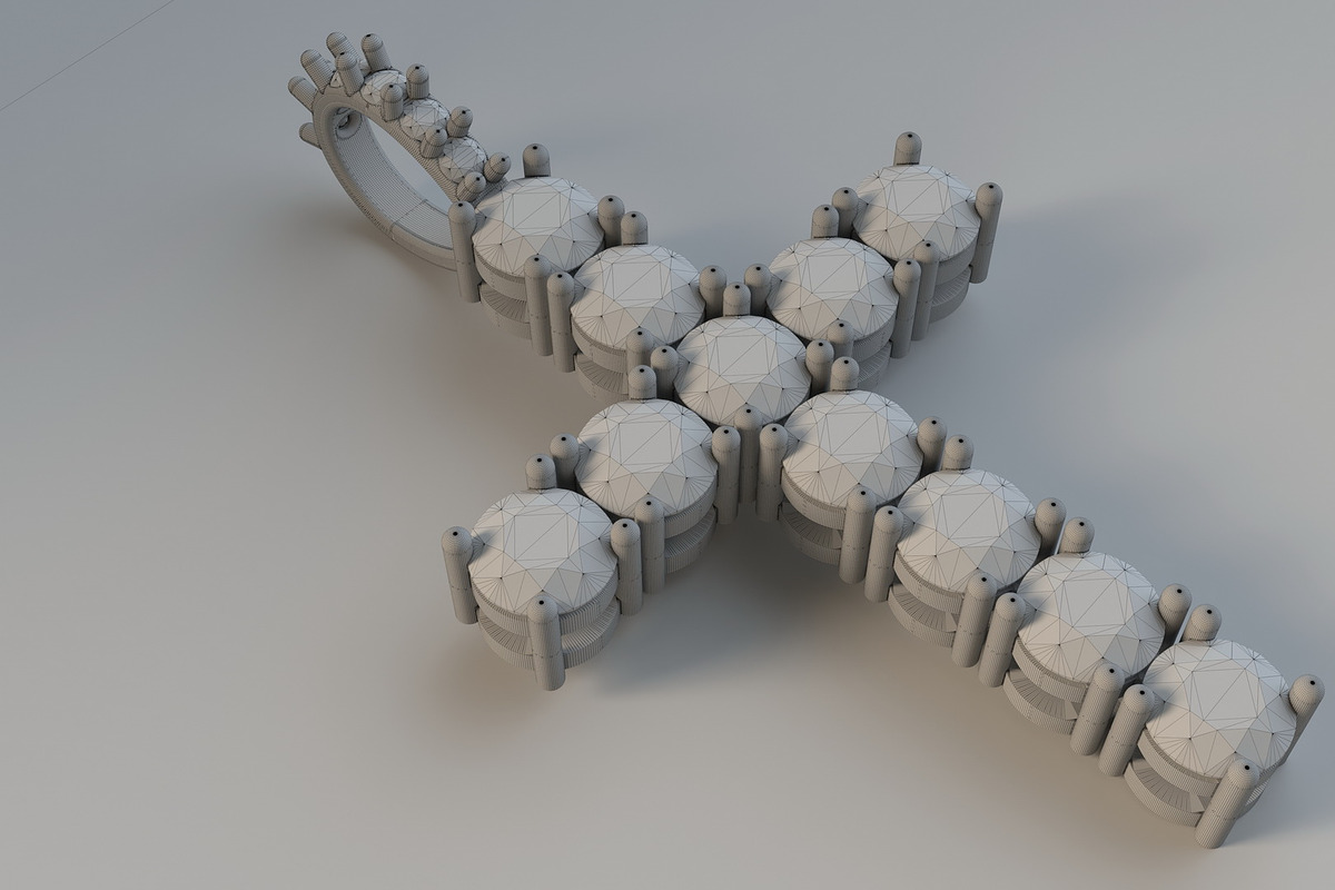 Diamond cross with diamond suspensio, an Object 3D Model by 3D Models by Obshansky (Photo 7 of 11)