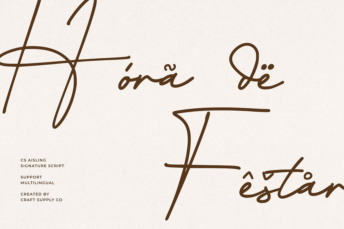 CS Aisling – Signature Script Font, a Script Font by Craft Supply Co. (Photo 7 of 8)