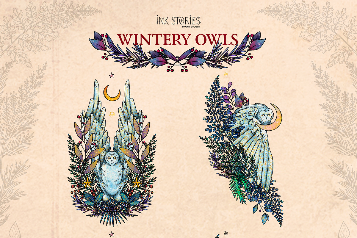 Wintery Owls, an Animal Illustration by Ink Stories (Photo 11 of 26)