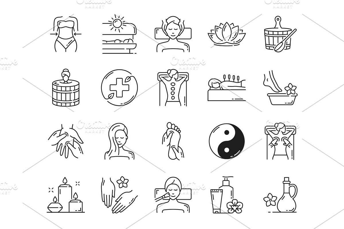 Beauty spa, face and body health, a Healthcare Illustration by Vector Tradition