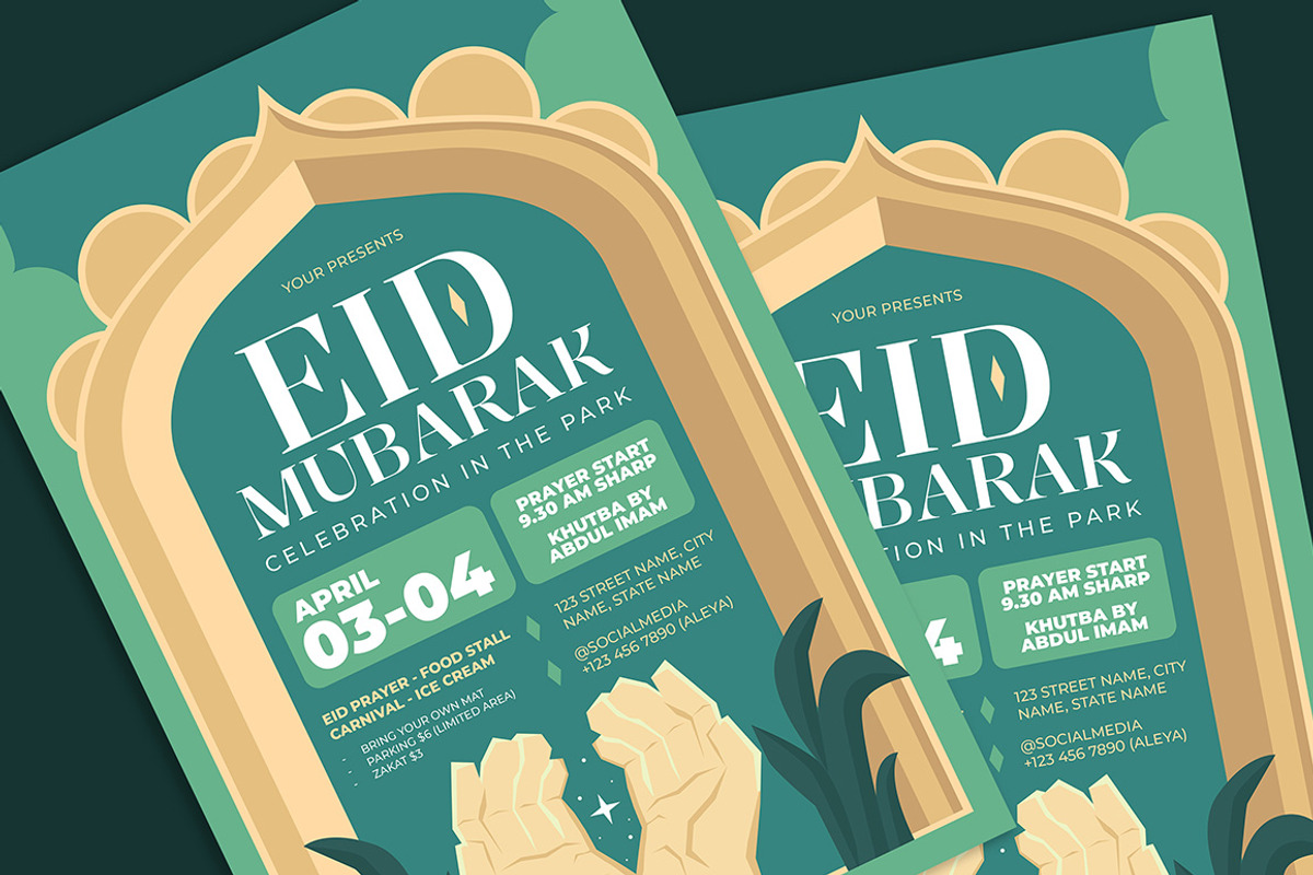 Eid Mubarak Flyer, a Flyer Template by Gumico Studio. (Photo 2 of 3)