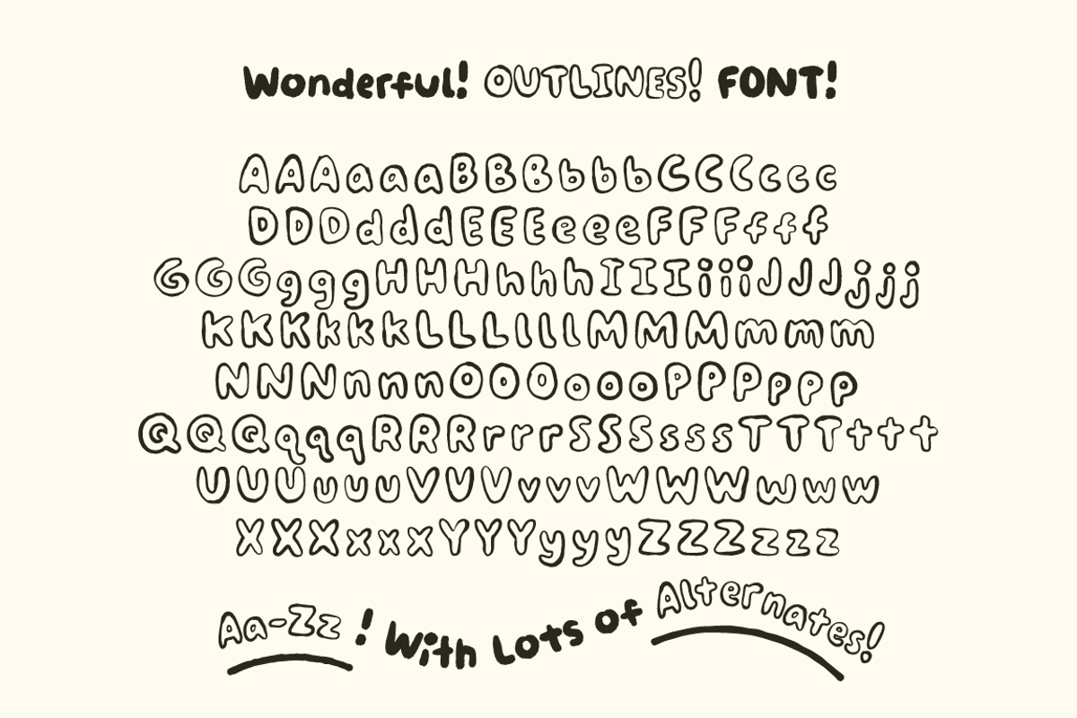 Wonderful Outlines - Painted Font, a Font by Studio Funshop by Kelli (Photo 8 of 11)
