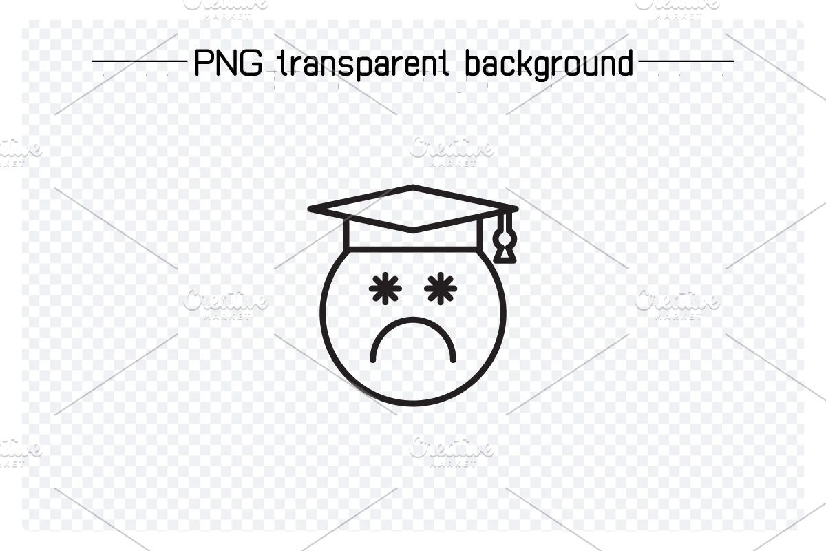 Bored and Moody Student Emoticon Set, an Outline Icon by Designfour (Photo 3 of 7)
