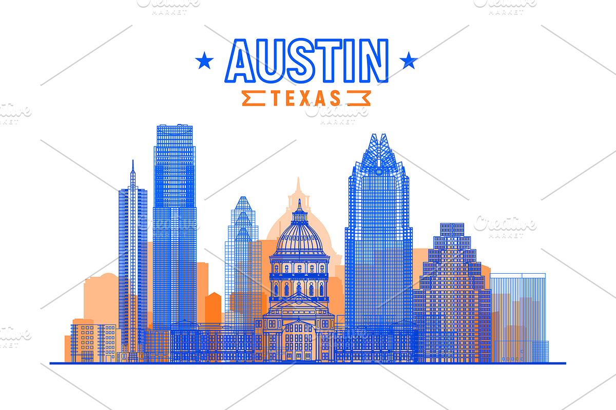Austin Texas skyline illustration, an Illustration by Sky and glass (Photo 6 of 6)