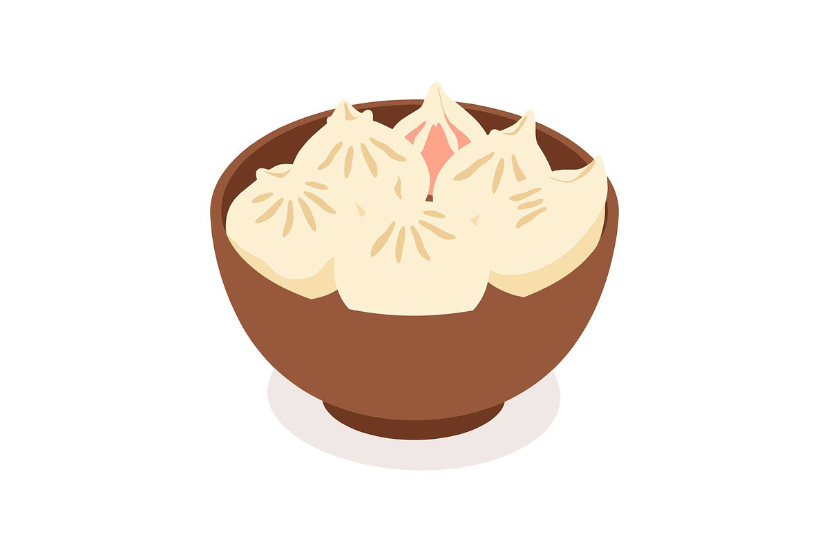 Steamed Dumpling Bowl Clipart, an Object Graphic by Gfx_Store (Photo 6 of 13)