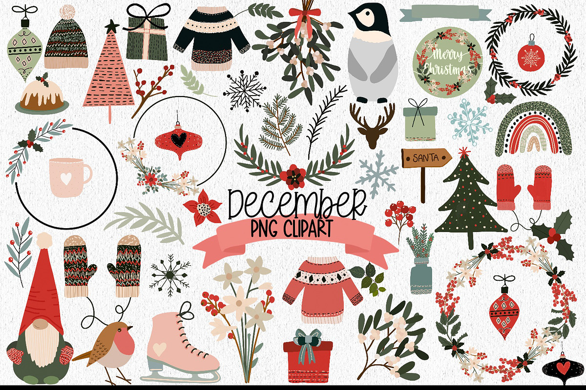December Clipart | Winter Clipart, an Illustration by illuztrate (Photo 6 of 6)