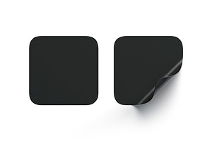 Two Black Square Stickers 3D Model