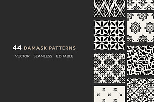 Seamless Damask Patterns.