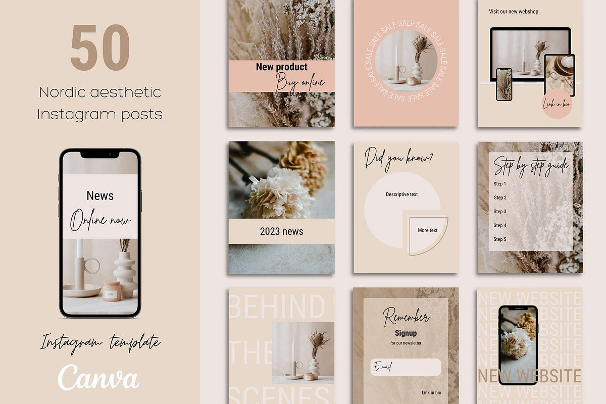 Nordic Instagram post template, a Social Media Template by Valley Media Templates (Photo 1 of 5)